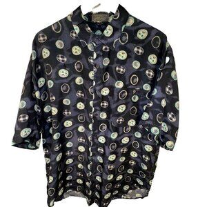 Lord & Taylor Mens Size L Kensington Collection 100% Silk Shirt Fun Pattern